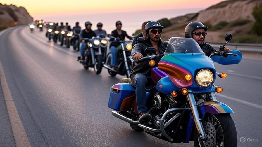 על כביש החוף עם שיירת אופנועים: חוויה של חופש